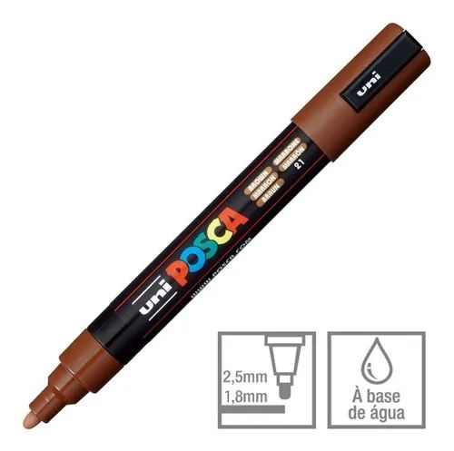 Caneta Bulled Shaped Posca 5m Marrom - Uni