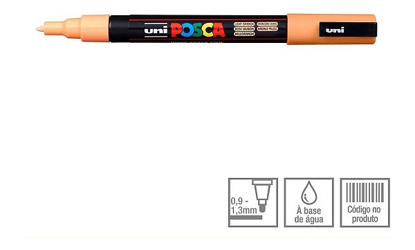 Caneta Bulled Shaped Posca 3m Laranja Claro - Uni