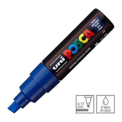 Caneta Chisel Shaped Posca 8k Azul - Uni