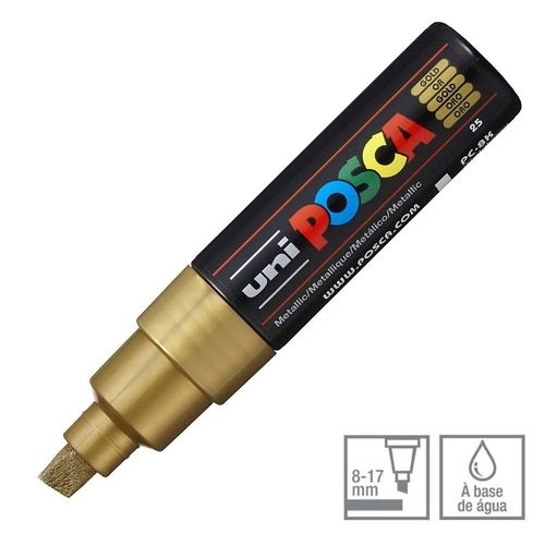 Caneta Chisel Shaped Posca 8k Ouro - Uni