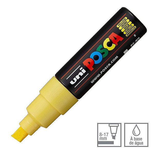 Caneta Chisel Shaped Posca 8k Amarelo - Uni