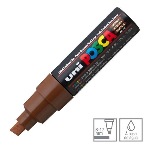 Caneta Chisel Shaped Posca 8k Marrom - Uni