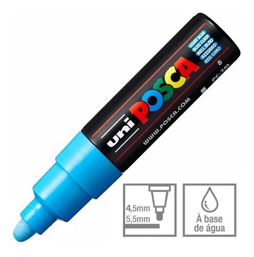 Caneta Bulled Shaped Posca 7m Azul Claro - Uni
