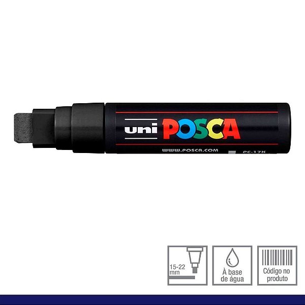 Caneta Bulled Shaped Posca 17k Preto - Uni Ball