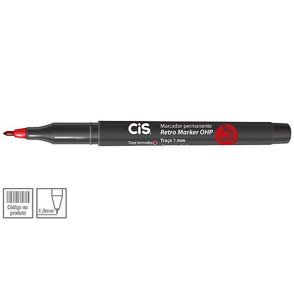 Marcador Permanente Fine Markee Vermelho - Cis