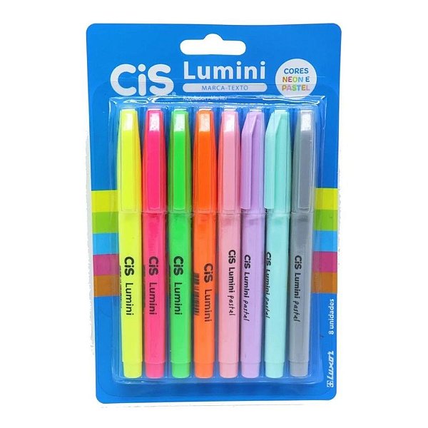 Estojo C/8 Marca Texto Lumini Neon/pastel - Cis