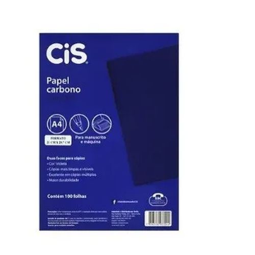 Papel Carbono A4 100f Dp Face Violeta - Cis