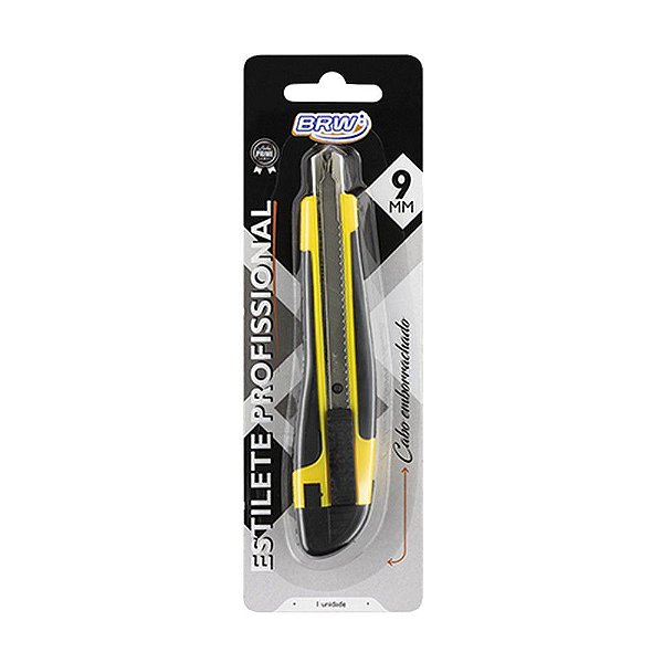 Estilete Profissional 9mm Emborrachado - Brw
