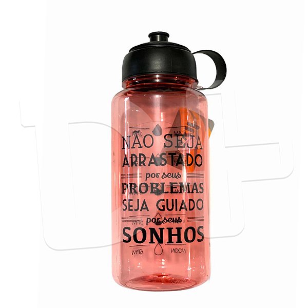 Garrafa Plastica 1000ml Cristal Rosa Frase - Onyx