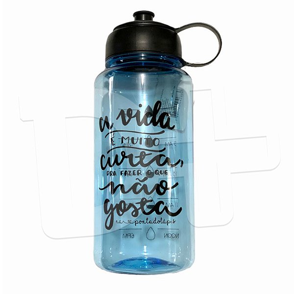 Garrafa Plastica 1000ml Cristal Azul Frase - Onyx