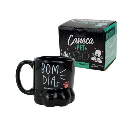 Caneca 350ml Pata De Gato Preto - Mileno
