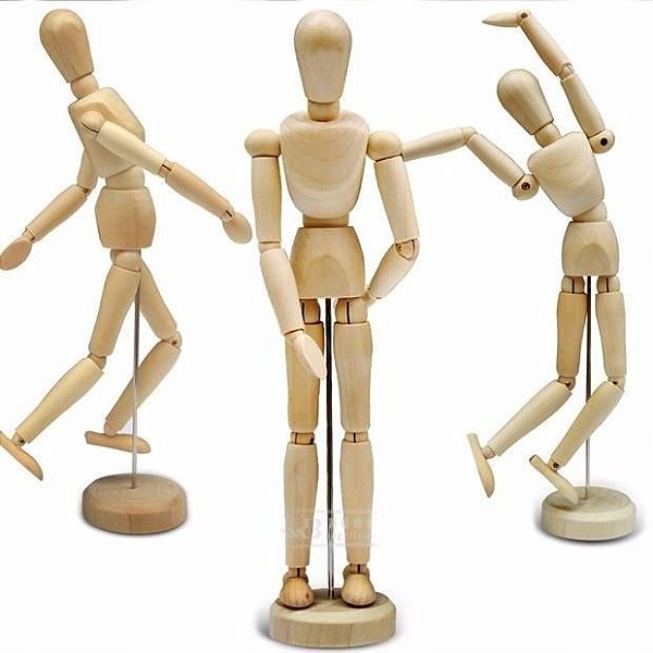 Boneco De Madeira 20cm - Mileno