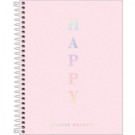 Caderno Esp Cp Coleg 10m 160f Happy Rosa - Tilibra