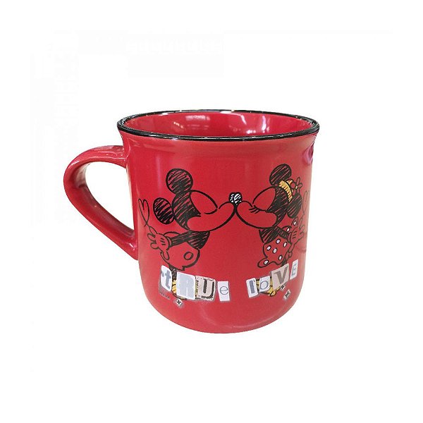 Caneca Minnie Vermelha Beijando - Mileno