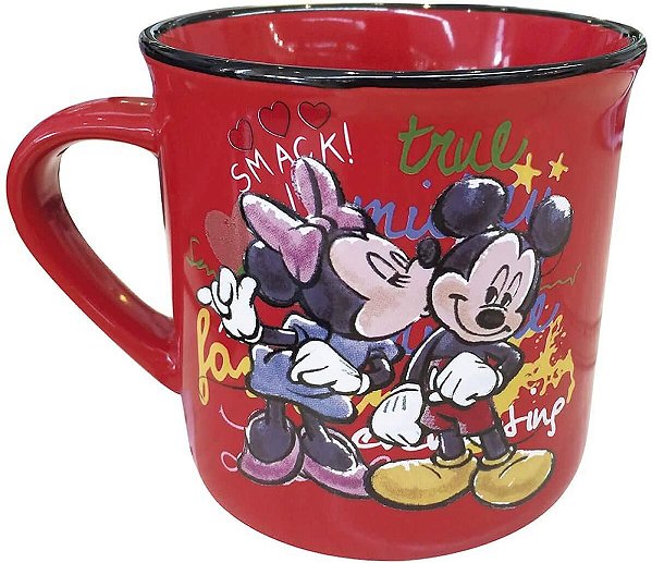 Caneca Minnie Vermelha Beijando - Mileno