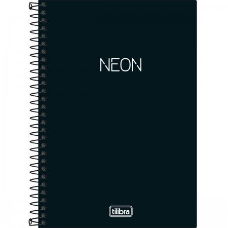 Caderno Esp Cp 1/4 80f S/p Neon Preto - Tilibra