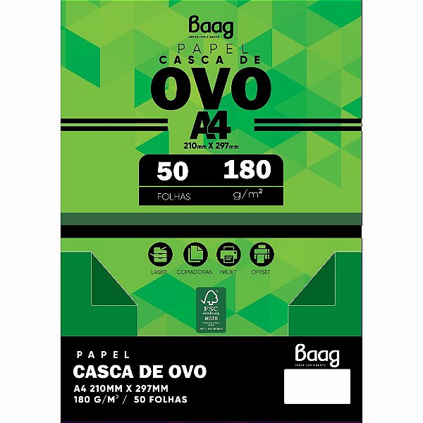Papel A4 180g 50f Casca Ovo Branco - Bahia