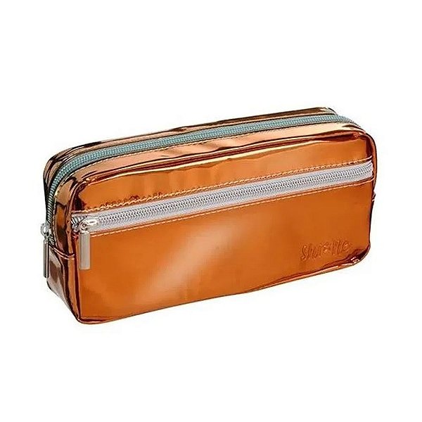 Estojo Simples C/bolso Shine Dourado - Foroni