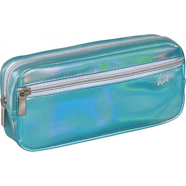 Estojo Simples C/bolso Shine Azul - Foroni