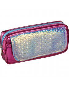 Estojo Simples G Sereias C/aba Metal Rosa - Foroni