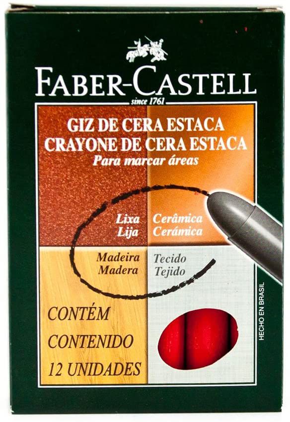 Gizao Cera C/12 Estaca Vermelho - Faber Castell
