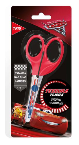 Tesoura Escolar Carros 13cm - Tris