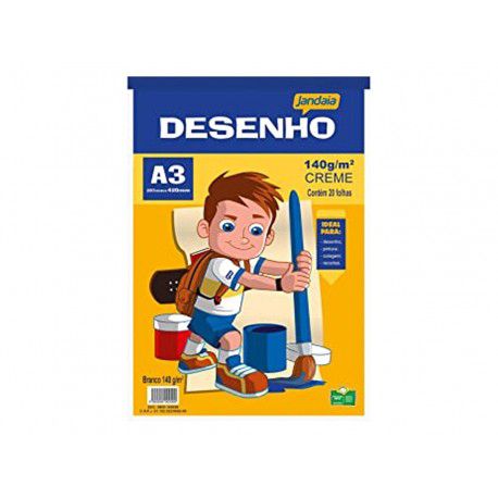 Bloco A3 140g 20f Desenho Creme - Jandaia
