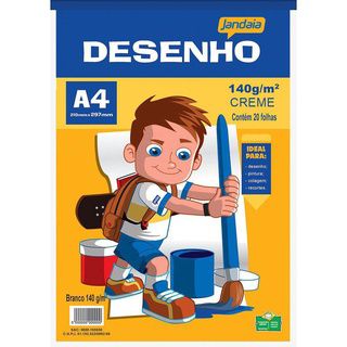 Bloco A4 140g 20f Desenho Creme - Jandaia