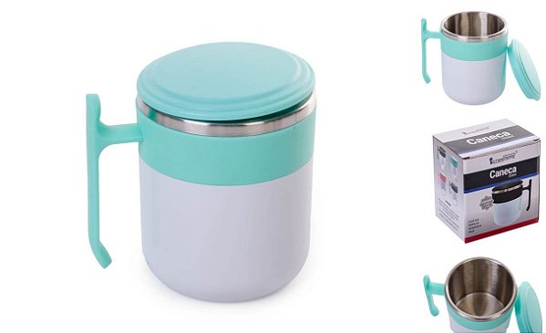Caneca Inox 350ml C/tampa Sortido - Interponte
