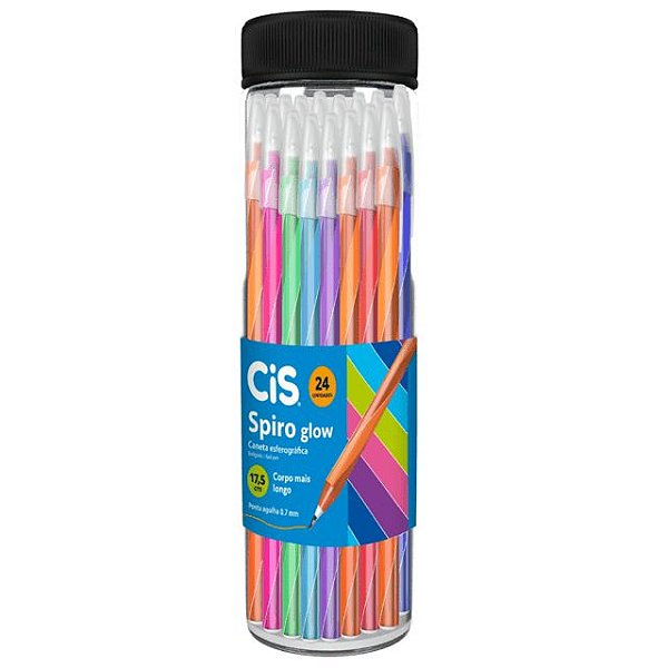 Caneta Esferografica 0,7mm Spiro Glow Sortido -cis