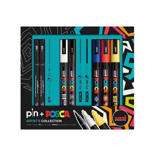 Estojo C/7 Pin + Posca Artist Collection - Uni
