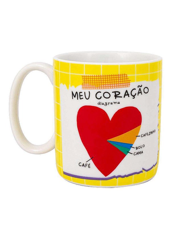Caneca Cilindrica Love Canecas Meu Coracao - Uatt