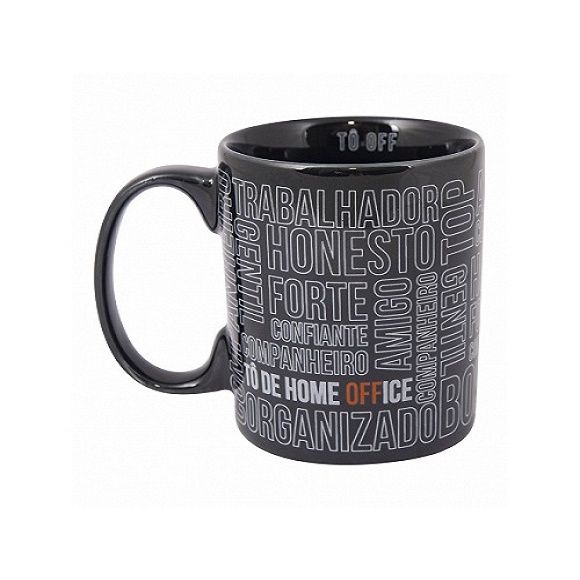 Caneca Cilindrica 300ml The Boss Preta - Uatt