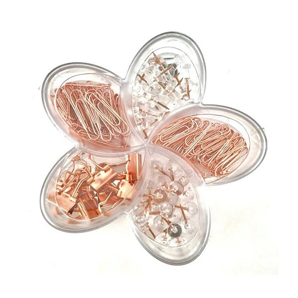 Kit Flor De Lotus 126 Itens Rose Gold - Molin
