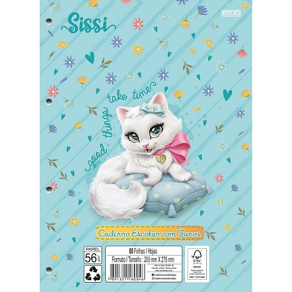 Caderno Esp Cd 1/4 160f Sissi - Sd