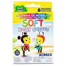 Massa De Modelar 90g C/6 Soft Baby Colors -acrilex
