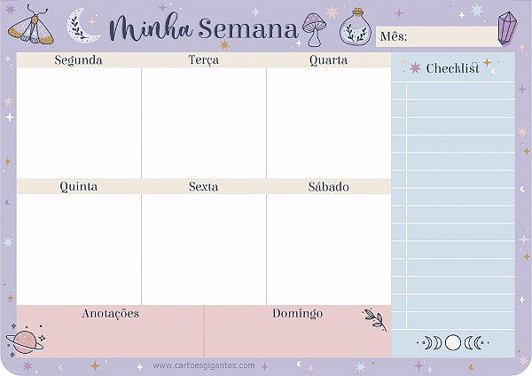 Bloco Week Borboleta - Cartoes Gigantes