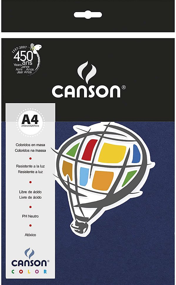 Papel A4 180g 10f Color Azul Marinho - Canson