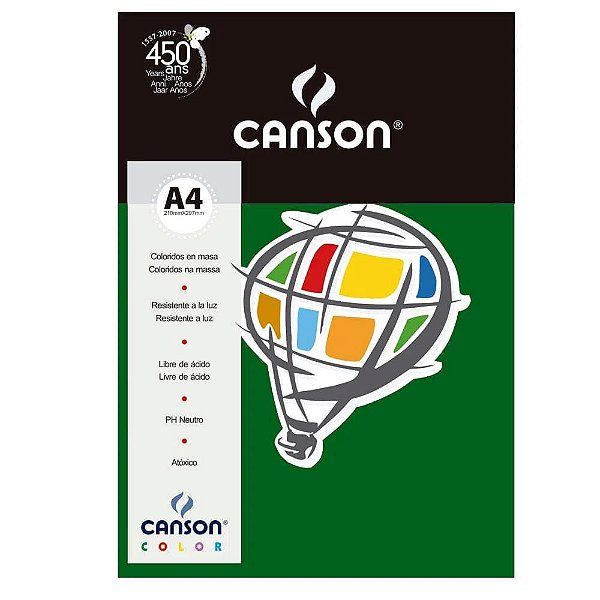 Papel A4 180g 10f Color Verde Amazonas - Canson