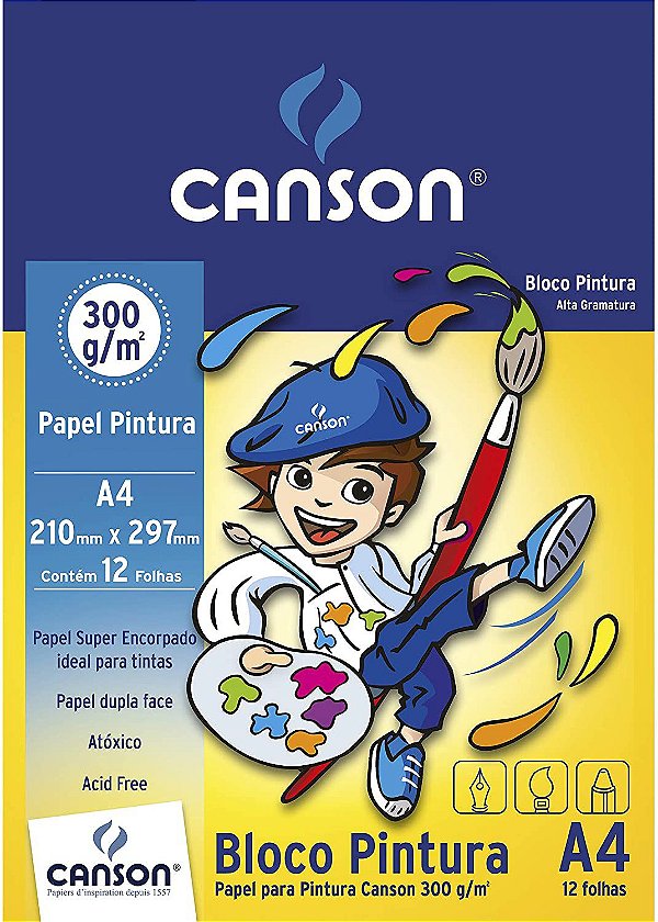 Bloco Pintura A4 300g 12f Infantil - Canson
