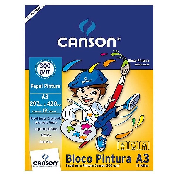 Bloco Pintura A3 300g 12f Infantil - Canson