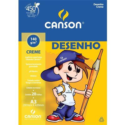 Bloco Desenho A3 140g 20f Creme Infantil - Canson
