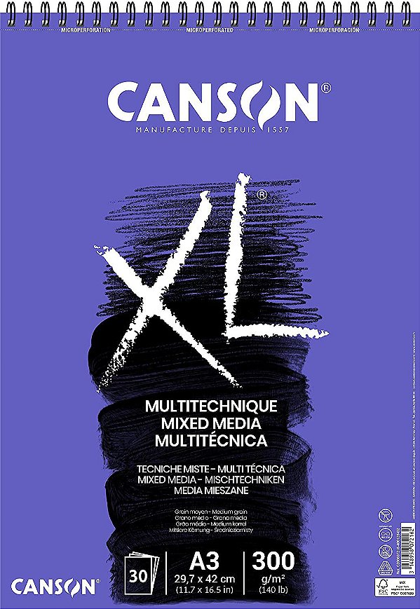 Bloco A3 300g 30f Xl Mix Media - Canson