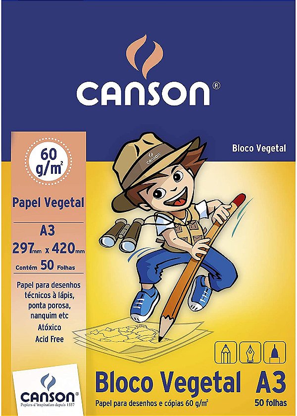 Bloco Escolar A3 50f Vegetal - Canson