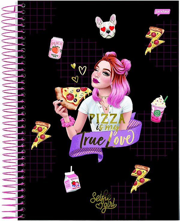 Caderno Esp Univ Cd 15m 240f Selfie Girl - Jandaia