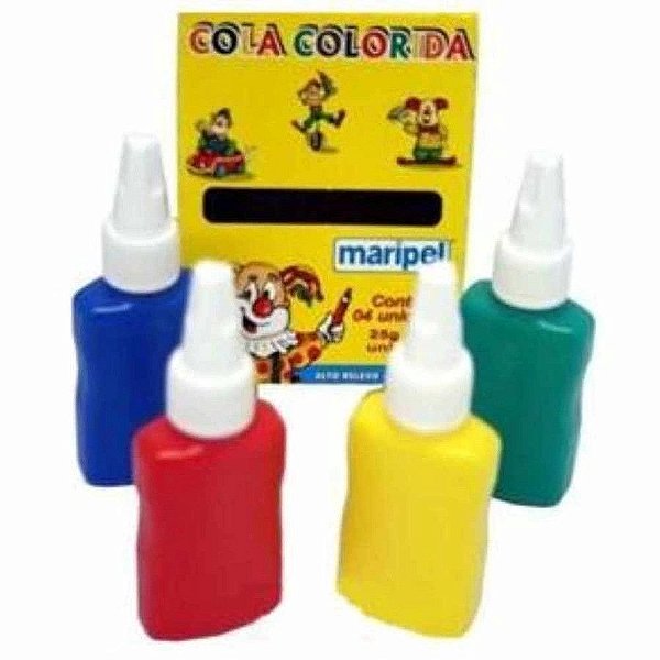 Cola 25g C/4 Colorida Sortidas - Maripel