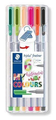 Estojo C/6 Fineliner 0,3mm Trip Wtmelon -staedtler