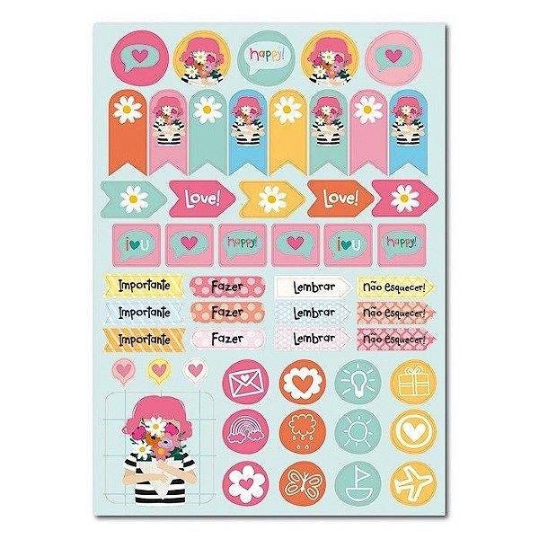 Adesivo Papel 2f Happy Buque - Me Encanta