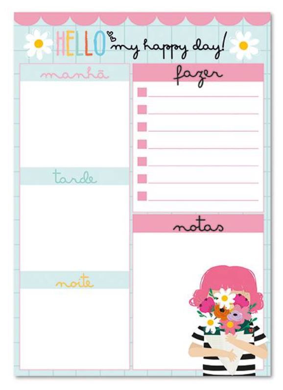 Bloco Planner Diario 90g 60f H Buque - Me Encanta