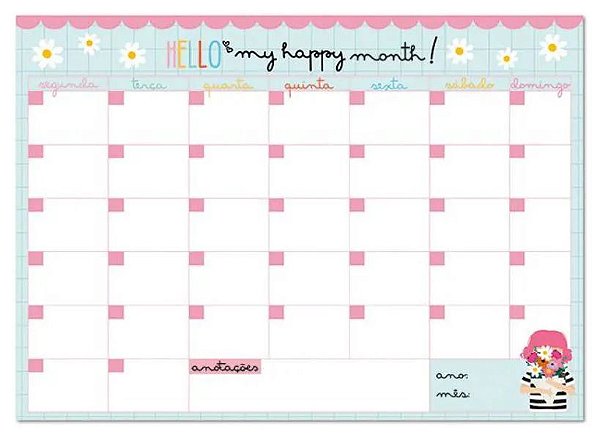 Bloco Planner Mensal 120g 24f H Buque - Me Encanta